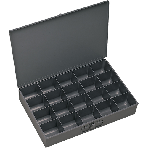 Boîtes &agrave; fond courb&eacute;, Acier, 20 compartiments, 13-3/8" la x 9-1/4" p, 2" h, Gris Southpoint Industrial Supply