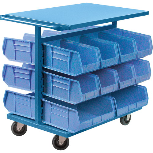 Chariot &agrave; bacs avec bacs, &agrave; deux c&ocirc;t&eacute;s, 20 bacs, 24" la x 38-1/2" p x 36-1/2" h Southpoint Industrial Supply