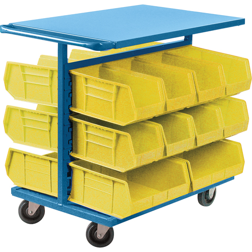 Bin Cart with Bins, Double-sided, 20 bins, 24" W x 38-1/2" D x 36-1/2" H Southpoint Industrial Supply