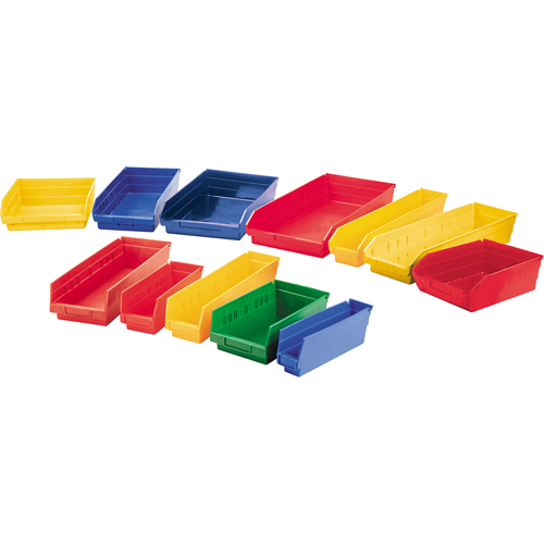 Bacs de rangement pour tablettes, 11-1/8" la x 4" H x 11-5/8" p, Jaune, Capacit&eacute; 30 lb Southpoint Industrial Supply