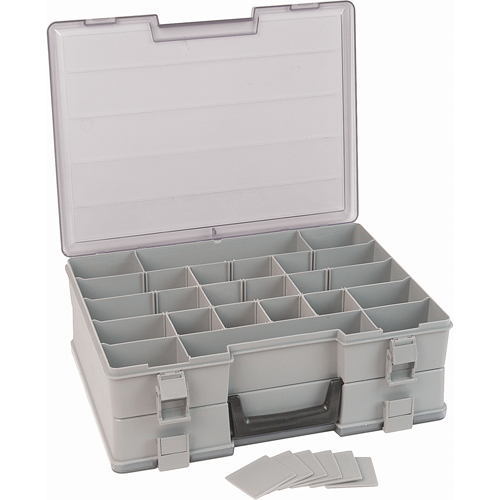 Compartment Case, Plastic, 48 Slots, 15-1/2" W x 11-3/4" D x 5" H, Grey Southpoint Industrial Supply
