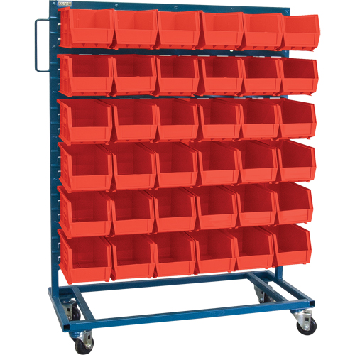 Single-Sided Mobile Bin Rack, Single-sided, 36 bins, 36" W x 16" D x 46-1/2" H Southpoint Industrial Supply