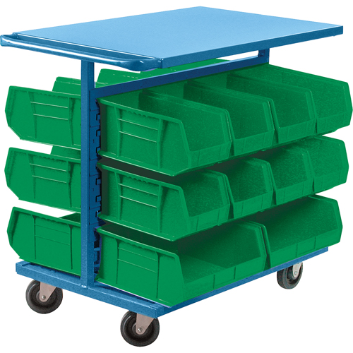 Bin Cart with Bins, Double-sided, 20 bins, 24" W x 38-1/2" D x 36-1/2" H Southpoint Industrial Supply