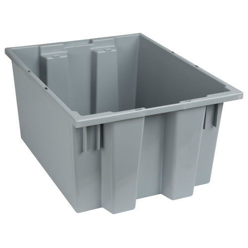 Stack & Nest Totes, 10" x 19.5" x 15.5", Grey Southpoint Industrial Supply