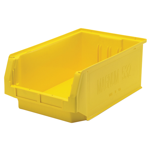 Giant Stacking Containers, 12.375" W x 19.75" D x 7.875" H, Yellow Southpoint Industrial Supply