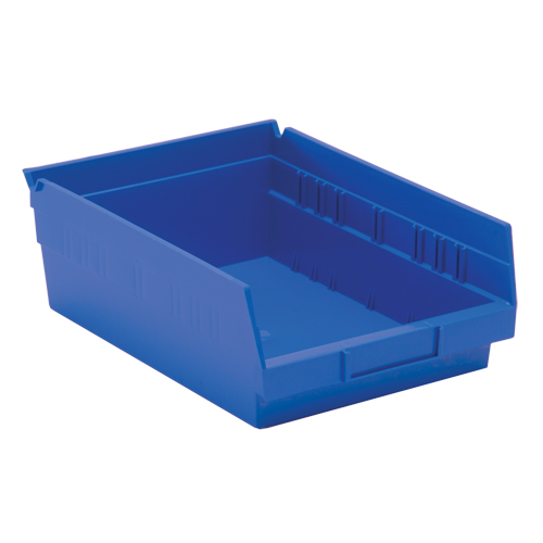 Shelf Bins, 8-3/8" W x 4" H x 11-5/8" D, Blue, 30 lbs. Capacity Southpoint Industrial Supply