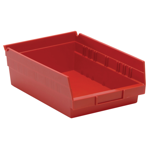 Bacs de rangement pour tablettes, 8-3/8" la x 4" H x 11-5/8" p, Rouge, Capacit&eacute; 30 lb Southpoint Industrial Supply