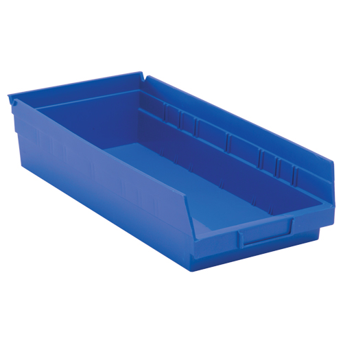 Bacs de rangement pour tablettes, 8-3/8" la x 4" H x 17-7/8" p, Bleu, Capacit&eacute; 40 lb Southpoint Industrial Supply