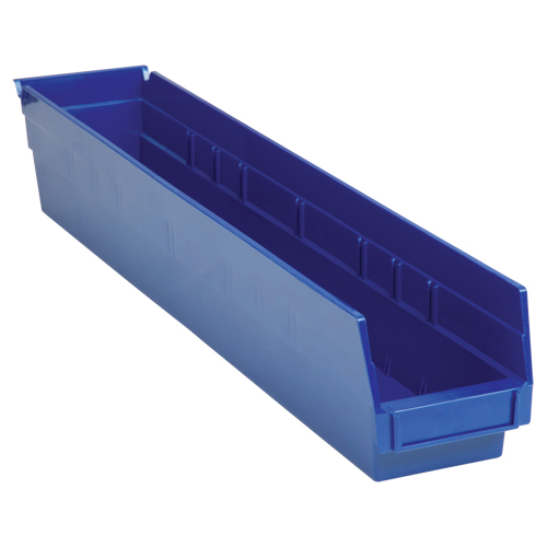 Bacs de rangement pour tablettes, 4-1/8" la x 4" H x 23-5/8" p, Bleu, Capacit&eacute; 50 lb Southpoint Industrial Supply