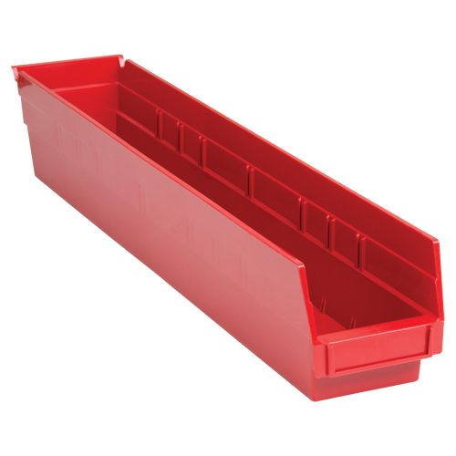Bacs de rangement pour tablettes, 4-1/8" la x 4" H x 23-5/8" p, Rouge, Capacit&eacute; 50 lb Southpoint Industrial Supply
