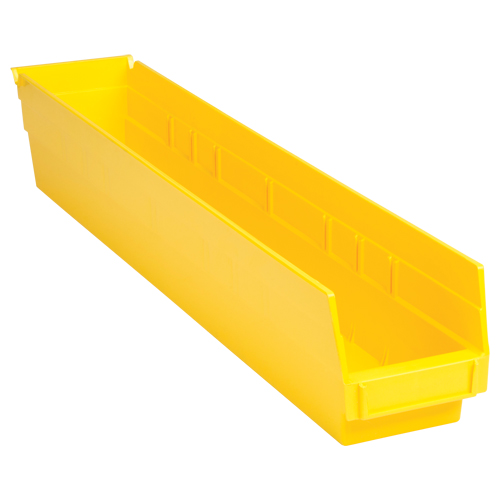 Bacs de rangement pour tablettes, 4-1/8" la x 4" H x 23-5/8" p, Jaune, Capacit&eacute; 50 lb Southpoint Industrial Supply