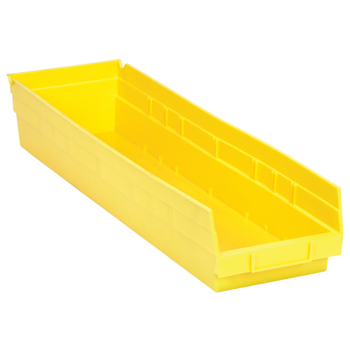 Shelf Bins, 6-5/8" W x 4" H x 23-5/8" D, Yellow, 50 lbs. Capacity Southpoint Industrial Supply
