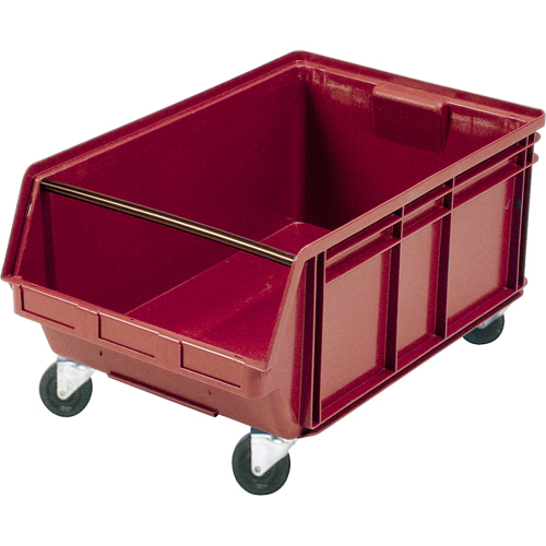 Mobile Giant Stacking Bin, 11-7/8" H x 18-3/8" W x 29" D, 150 lbs. Capacity, Red Southpoint Industrial Supply