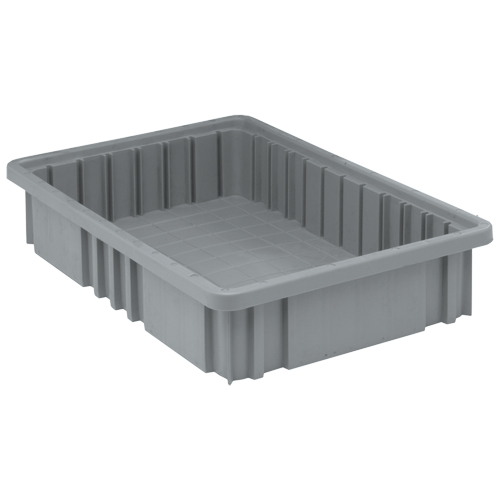 Divider Box&reg; Containers, Plastic, 16.5" W x 10.9" D x 3.5" H, Grey Southpoint Industrial Supply