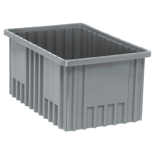 Contenants Divider Box, Plastique, 16,5" la x 10,9" p x 8" h, Gris Southpoint Industrial Supply