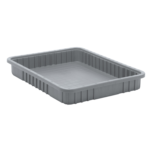 Contenants Divider Box, Plastique, 22,5" la x 17,5" p x 3" h, Gris Southpoint Industrial Supply