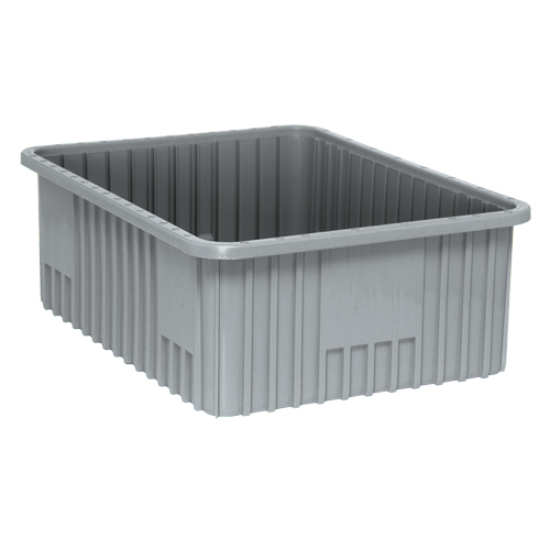 Divider Box&reg; Containers, Plastic, 22.5" W x 17.5" D x 8" H, Grey Southpoint Industrial Supply