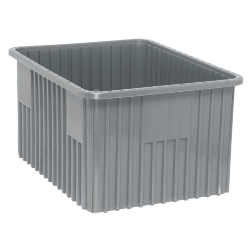 Contenants Divider Box, Plastique, 22,5" la x 17,5" p x 12" h, Gris Southpoint Industrial Supply