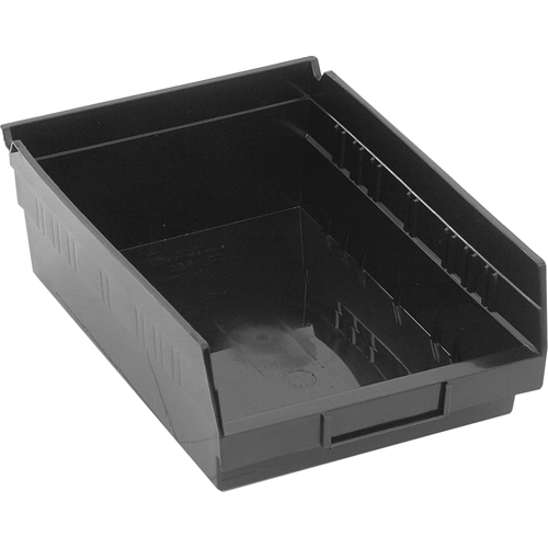 Shelf Bins, 8-3/8" W x 4" H x 11-5/8" D, Black, 30 lbs. Capacity Southpoint Industrial Supply