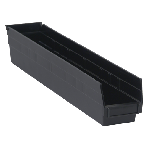 Economy Shelf Bin, 4-1/8" W x 4" H x 23-5/8" D, Black Southpoint Industrial Supply