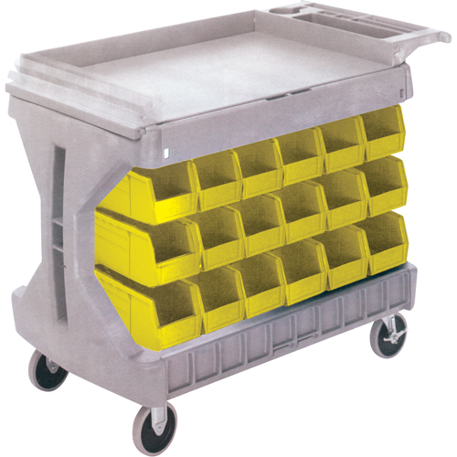 PROCART A/36 BACS JAUNE# CB101, &agrave; deux c&ocirc;t&eacute;s, 36 bacs, 45-5/18" la x 24" p x 34-3/4" h Southpoint Industrial Supply