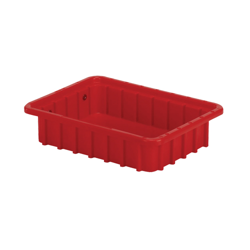 Divider Box&reg; Containers, Polyethylene, 10.8" W x 8.3" D x 2.5" H, Red Southpoint Industrial Supply