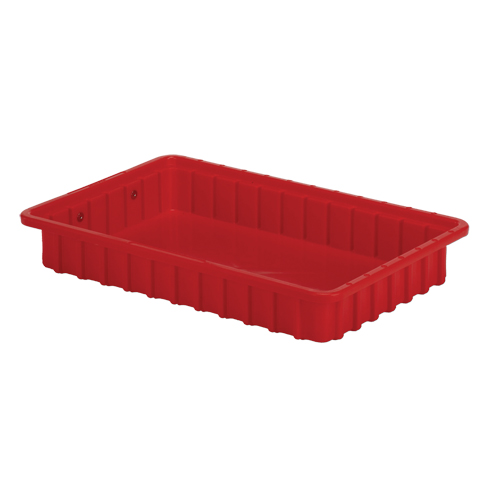 Contenants Divider Box, Poly&eacute;thyl&egrave;ne, 16,5" la x 10,9" p x 2,5" h, Rouge Southpoint Industrial Supply