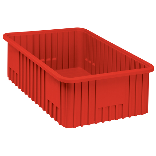 Divider Box&reg; Containers, Plastic, 22.5" W x 17.5" D x 8" H, Red Southpoint Industrial Supply