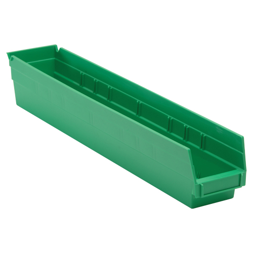 Bac pour &eacute;tag&egrave;re &eacute;conomique, 4-1/8" la, 4" h x 23-5/8" p, Vert Southpoint Industrial Supply