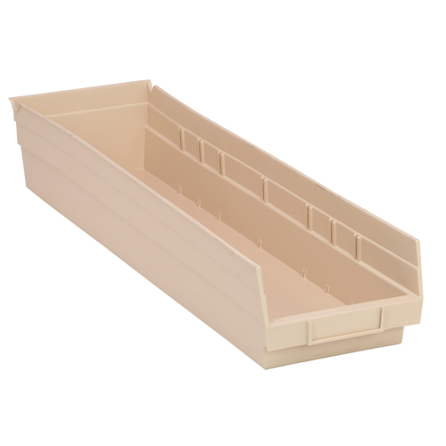 Economy Shelf Bin, 6-5/8" W x 4" H x 23-5/8" D, Ivory Southpoint Industrial Supply