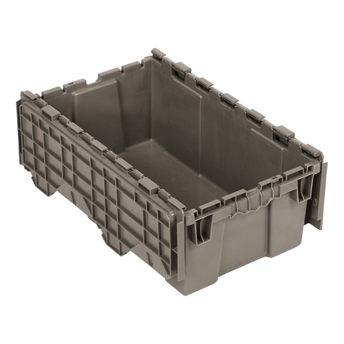 Bac de distribution avec couvercle &agrave; charni&egrave;res, 11-9/16" x 19-5/8' x 7-1/2", Gris Southpoint Industrial Supply