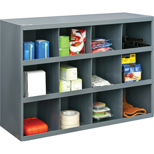 Armoires pour bacs de rangement, Acier, 12 tiroirs, 33-3/4" x 12" x 23-7/8", Gris Southpoint Industrial Supply