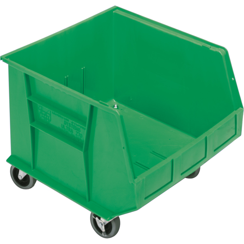 Mobile Bin, 14" H x 16-1/2" W x 18" D, 75 lbs. Capacity, Green Southpoint Industrial Supply