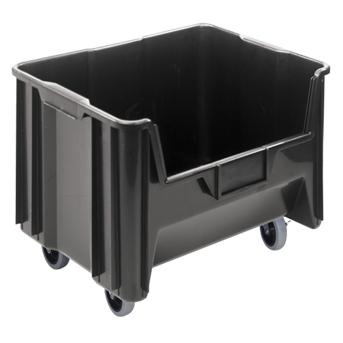 Mobile Giant Stack Container, 12-7/16" H x 19-7/8" W x 15-1/4" D, 250 lbs. Capacity, Black Southpoint Industrial Supply