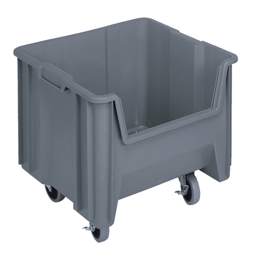 Bac g&eacute;ant mobile empilable, 12-1/2" ha x 16-1/2" la x 17-1/2" p, Capacit&eacute; de 250 lb, Gris Southpoint Industrial Supply