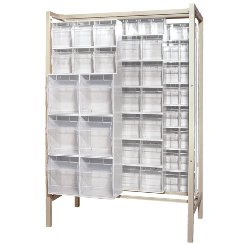Syst&egrave;me de stockage &agrave; glissi&egrave;re &agrave; bacs basculants autonome, 51-1/4" la x 26" p x 77" h, 101 tiroirs Southpoint Industrial Supply