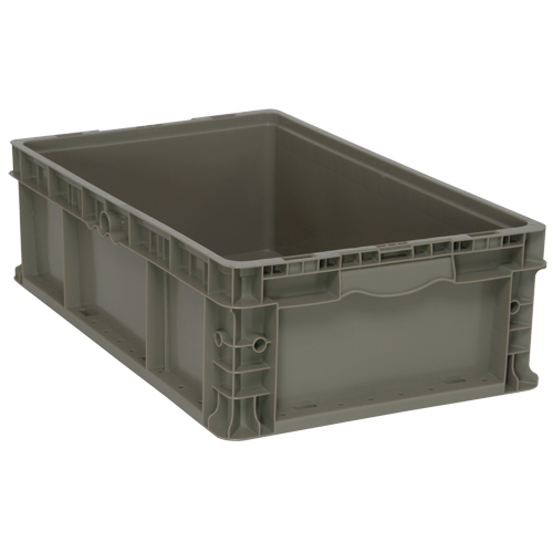 Collapsible Stacking Container, 15" W x 24" D x 7.5" H, Grey Southpoint Industrial Supply