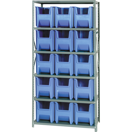 &eacute;l&eacute;ment de rayonnage avec bacs empilables, Acier, Sans boulons, Capacit&eacute; 800 lb, 36" la x 75" h x 18" p Southpoint Industrial Supply