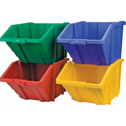 Jumbo Plastic Bin, 15-1/2" W x 13" H x 25" D, Red, 200 lbs. Capacity Southpoint Industrial Supply