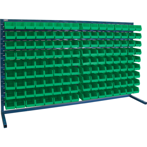Louvered Rack with Bins, 144 Bins, 72" W x 15" D x 40" H Southpoint Industrial Supply