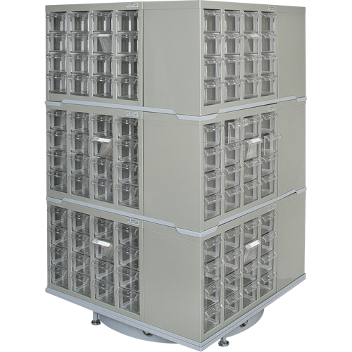 Heavy-Duty Industrial Carousel Drawer Cabinet, Steel, 192 Drawers, 27" W x 27" D x 48" H, Grey Southpoint Industrial Supply