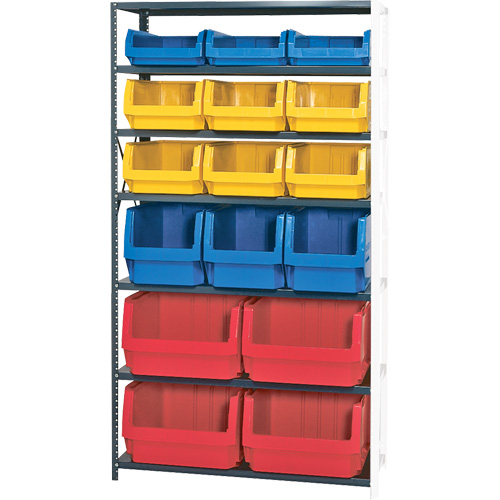 &eacute;l&eacute;ment de rayonnage avec bacs empilables, Acier, Bac Magnum, Ajout, 42" la x 76" h Southpoint Industrial Supply