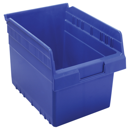 Store-Max Shelf Bins, 8-3/8" W x 8" H x 11-5/8" D, Blue, 44 lbs. Capacity Southpoint Industrial Supply