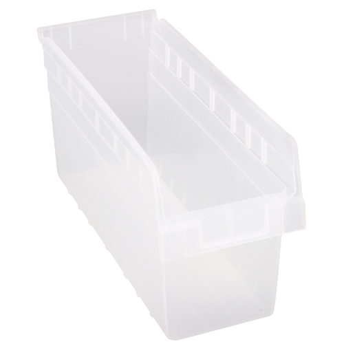 Store-Max Shelf Bins, 6-5/8" W x 8" H x 17-7/8" D, Clear, 56 lbs. Capacity Southpoint Industrial Supply