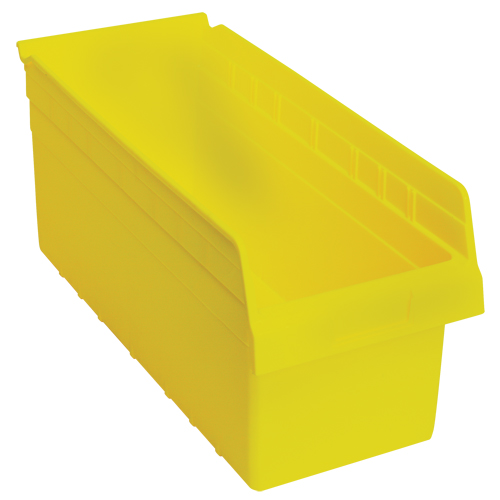 Store-Max Shelf Bins, 8-3/8" W x 8" H x 17-7/8" D, Yellow, 56 lbs. Capacity Southpoint Industrial Supply