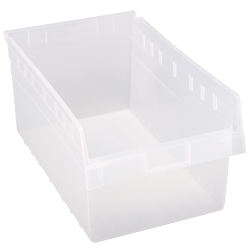 Store-Max Shelf Bins, 11-1/8" W x 8" H x 17-7/8" D, Clear, 56 lbs. Capacity Southpoint Industrial Supply