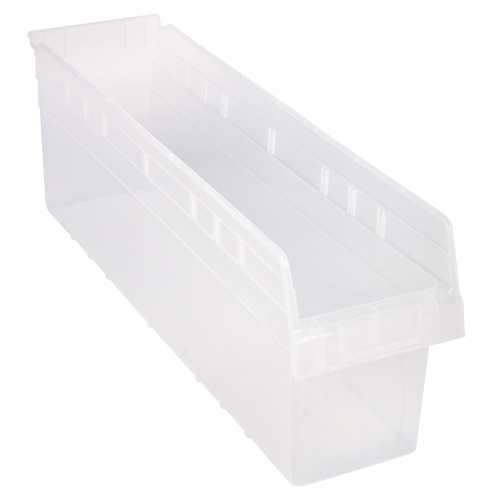 Store-Max Shelf Bins, 6-5/8" W x 8" H x 23-5/8" D, Clear, 68 lbs. Capacity Southpoint Industrial Supply