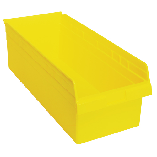 Store-Max Shelf Bins, 11-1/8" W x 8" H x 23-5/8" D, Yellow, 68 lbs. Capacity Southpoint Industrial Supply