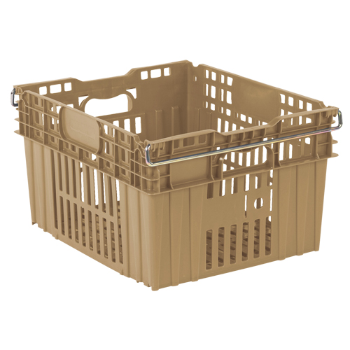 Contenant en plastique empilable Stack-N-Nest pour l'agriculture, 20" x 24" x 13,4", Beige Southpoint Industrial Supply