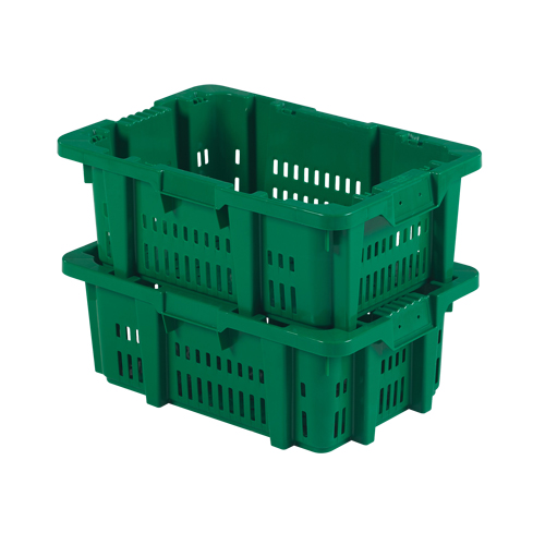 Contenant en plastique Stack-N-Nest pour la manutention des aliments, 16" x 23,9" x 8,8", Vert Southpoint Industrial Supply